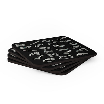 F1 BLACK Coasters "TRACKS"