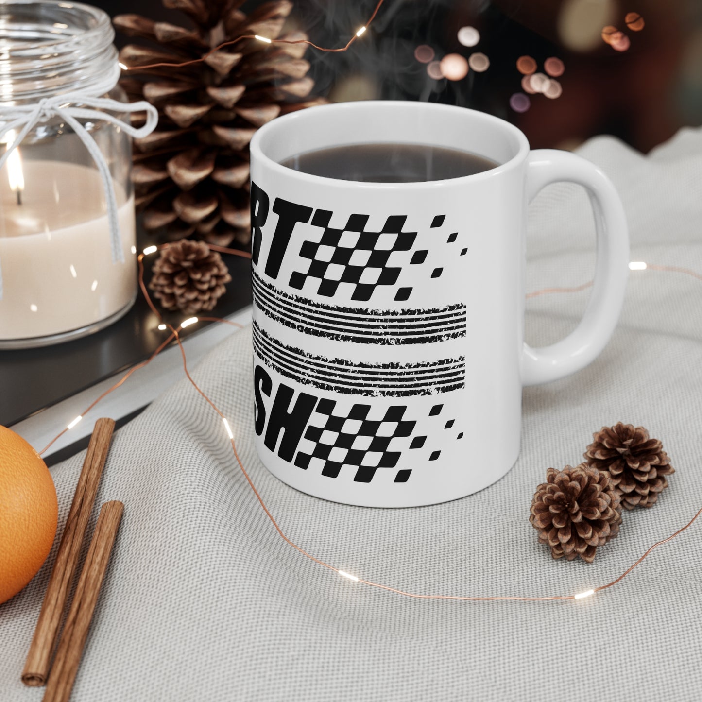 F1 WHITE "FINISH LINE" Coffee Cup