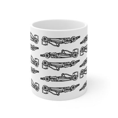 F1 WHITE "INVERTED CARS" Coffee Cup