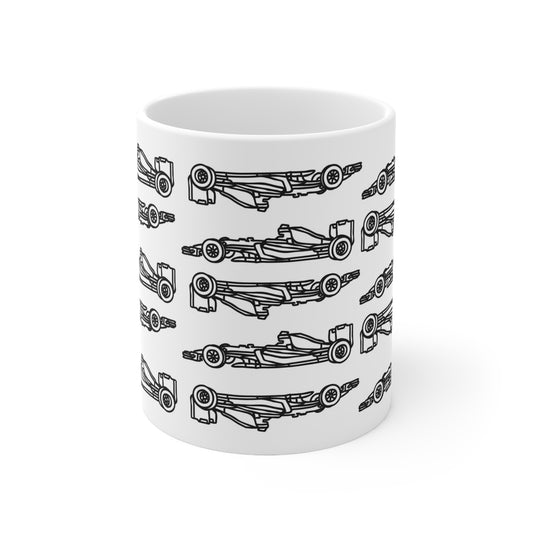 F1 WHITE "INVERTED CARS" Coffee Cup