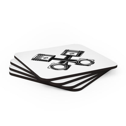 F1 WHITE "PISTONS" Coasters