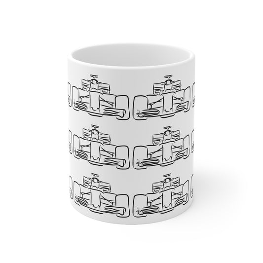 F1 WHITE "FRONT" Coffee Cup