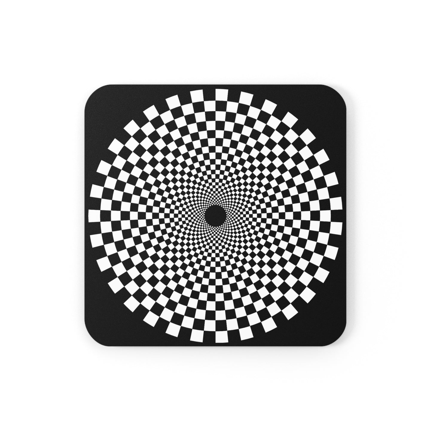 F1 BLACK "CHECKERED SPIRAL" Coasters