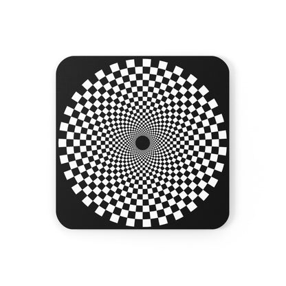 F1 BLACK "CHECKERED SPIRAL" Coasters