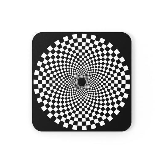 F1 BLACK "CHECKERED SPIRAL" Coasters