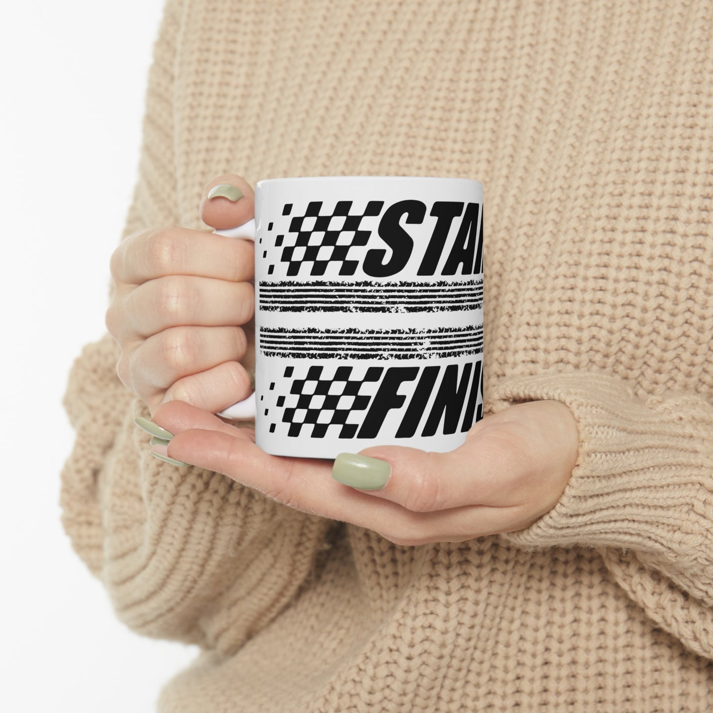 F1 WHITE "FINISH LINE" Coffee Cup