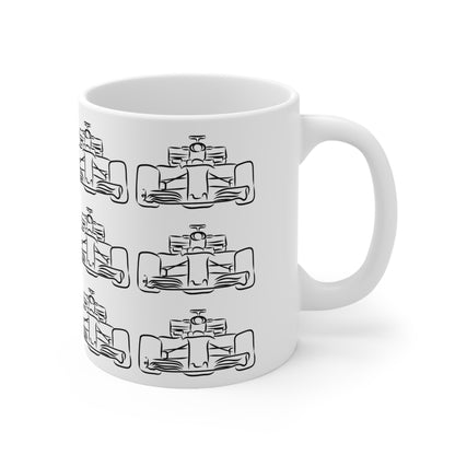 F1 WHITE "FRONT" Coffee Cup