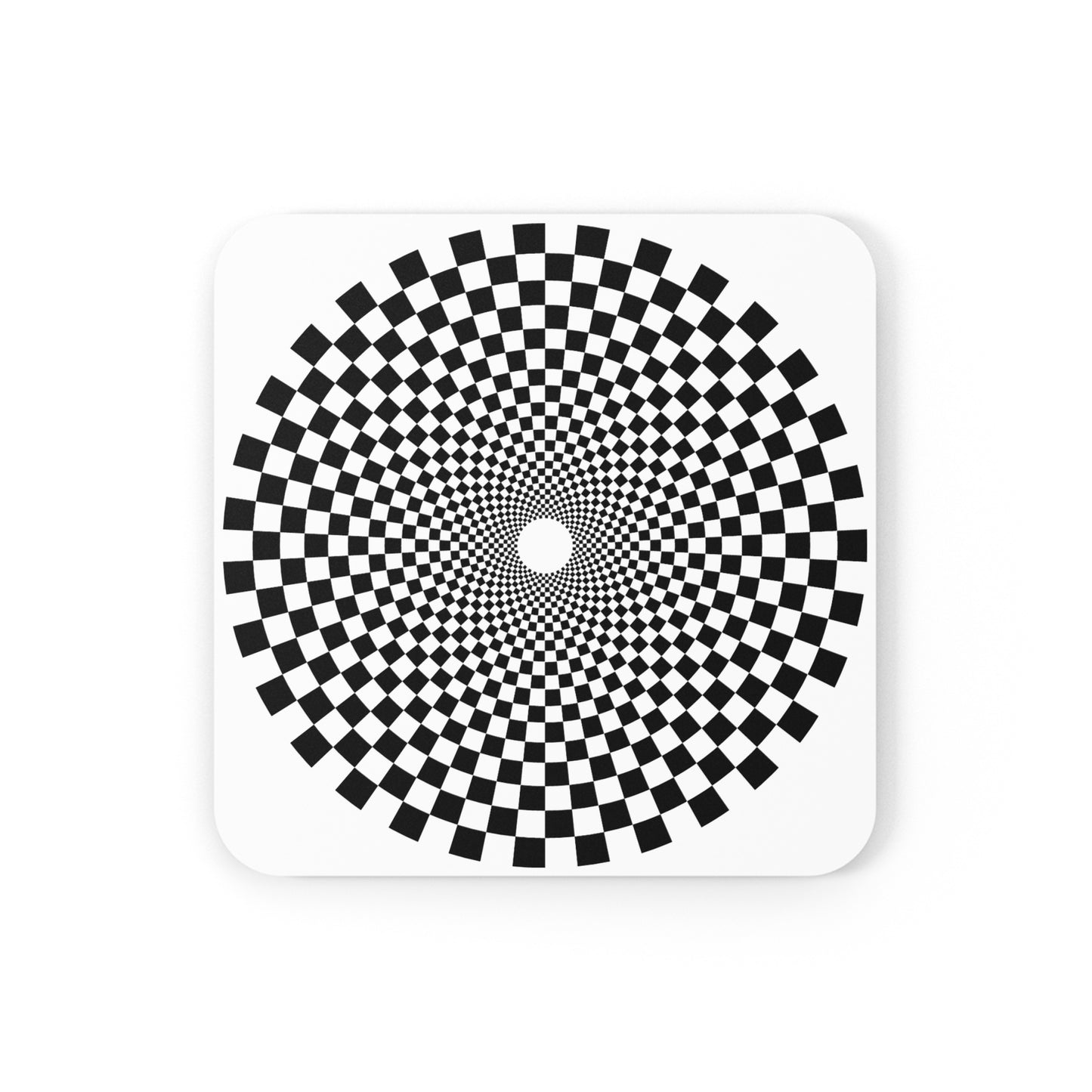 F1 WHITE "CHECKERED SPIRAL" Coasters