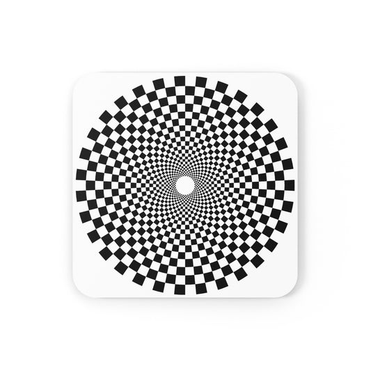 F1 WHITE "CHECKERED SPIRAL" Coasters