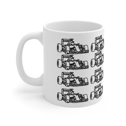 F1 WHITE "CAR" Coffee Cup