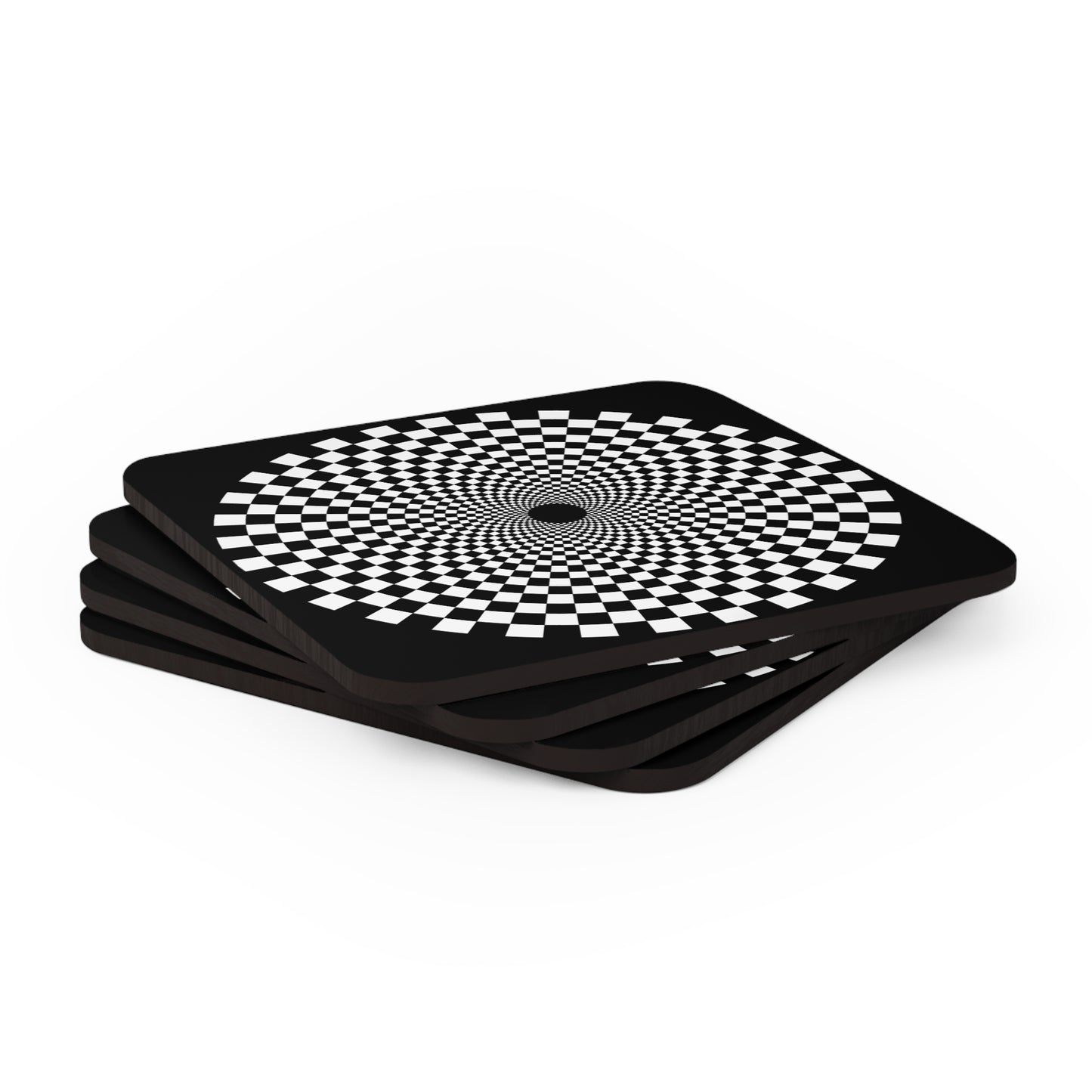 F1 BLACK "CHECKERED SPIRAL" Coasters