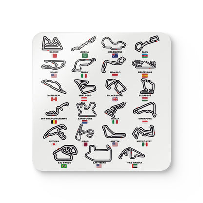 F1 WHITE "TRACKS-AND-ALL" Coasters