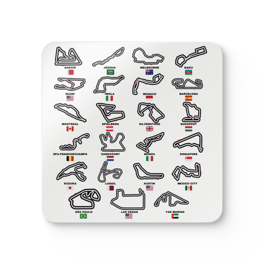 F1 WHITE "TRACKS-AND-ALL" Coasters