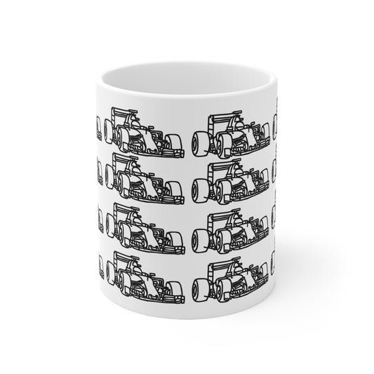 F1 WHITE "CAR" Coffee Cup