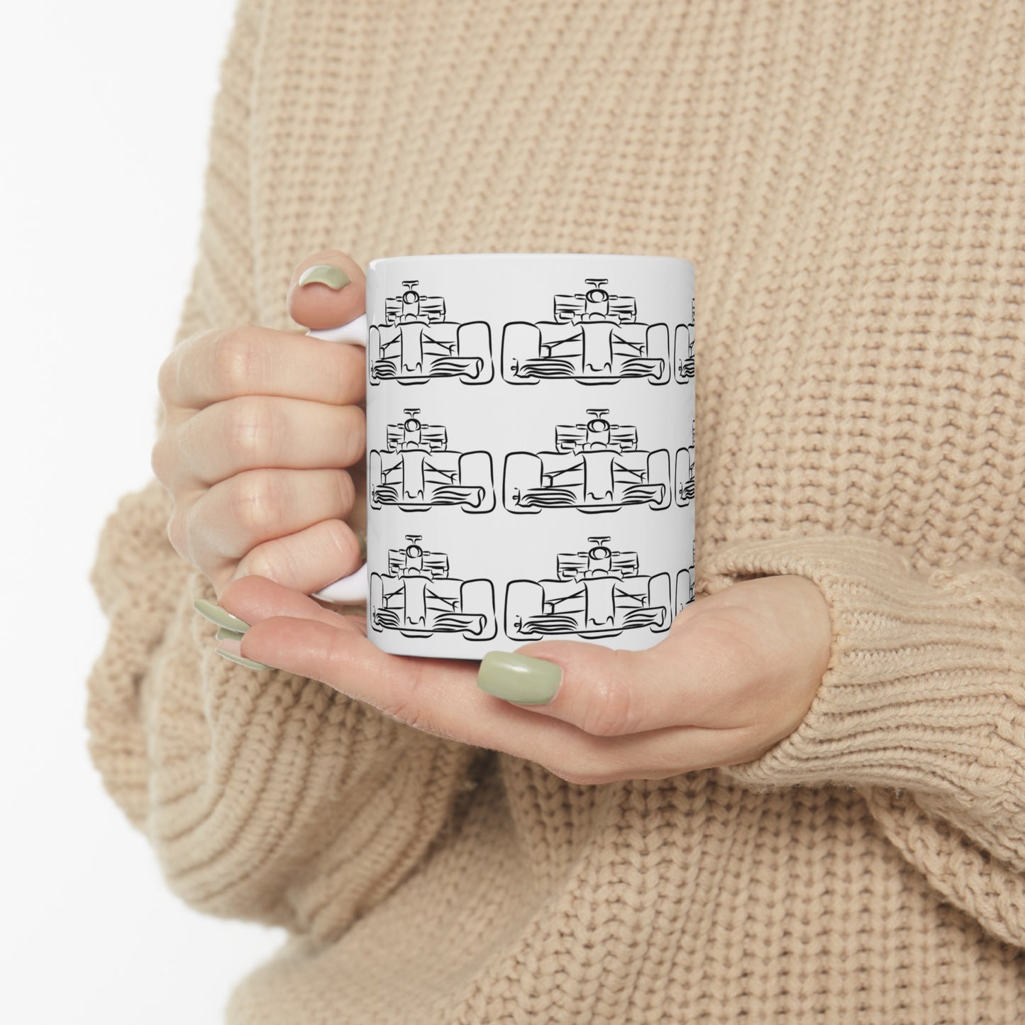 F1 WHITE "FRONT" Coffee Cup