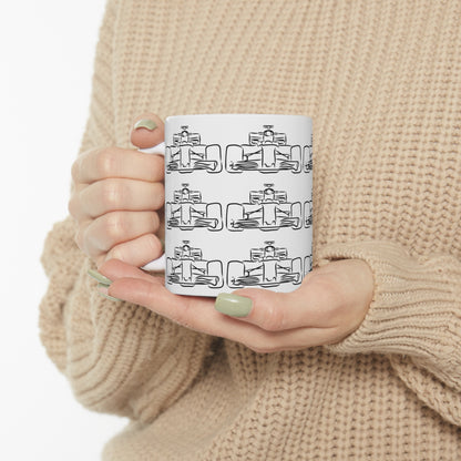 F1 WHITE "FRONT" Coffee Cup